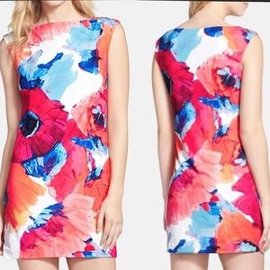 Trina Turk Dress Felana Floral Watercolor Jersey Dress, Size 6